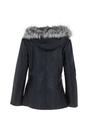 Black Real Leather Hooded Jacket with Fur, Image 4 of 5