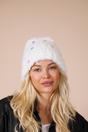 White Beanie with Multicolour Buttons, Image 1 of 4