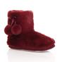 Burgundy Faux Fur Lined Slip On Memory Foam Mules Slippers, Image 1 of 6