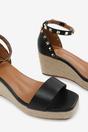 Black 'Sawyer' Wide Fit Wedge Sandals Gladiator, Image 5 of 6