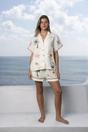 Orange Tropical Muslin Pyjama Short Set, Image 1 of 5