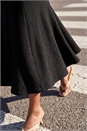 Black Textured Panel Stretch Maxi Skirt , Image 4 of 4