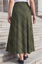 Green Print Check Midi Skirt, Image 3 of 4
