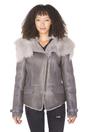 Grey Toscana Shearling Flying Jacket-Teresina, Image 1 of 6