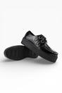 Black TUK Footwear Black Viva High Creeper Leather Goth Shoes, Image 5 of 7
