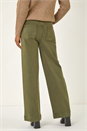 Khaki Cotton Blend Wide Leg Stretch Jeans, Image 4 of 5