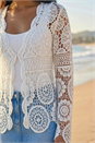 Ivory  Crochet Detail Knit Cardigan, Image 4 of 4