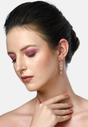 Pink Diva Elegant Leaf Dangle Earrings, Image 1 of 5