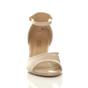 Natural AJVANI Natural Mid Wedge Heel Ankle Strap Sandals, Image 6 of 6