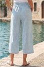 Blue Petite Stripe Cropped Wide Leg Trouser , Image 3 of 4