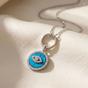 Silver Silver Turquoise Evil Eye Pendant Charm Necklace, Image 1 of 4