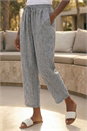 Black Petite Metallic Stripe Cropped Trouser, Image 2 of 4