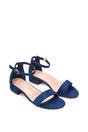 Navy XY LONDON Navy 'Tate' Low Block Heel Sandals With Ankle Strap, Image 4 of 6