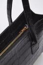 Black Croc Effect Structured Tote Bag, Image 4 of 4