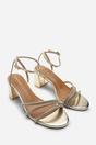 Gold Khalani Diamante Strappy Heels, Image 4 of 6