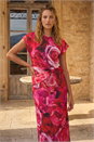 PINK Floral Print Twist Detail Dress, Image 2 of 4