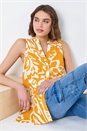 Mango Floral Print Sleeveless V-Neck Button Blouse, Image 1 of 5