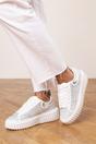 White Eliane' Lace Up Trainer with Diamante Pattern, Image 1 of 7