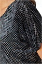 Black Glitter Spot Stretch Shift Dress, Image 5 of 5