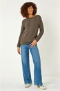 Brown Melange Chevron Knit Jumper, Image 5 of 5