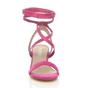 Fuchsia AJVANI Fuchsia Mid Block Heel Tie Up Sandals, Image 6 of 6