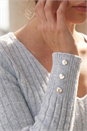 Grey Petite Button Cuff Jumper, Image 4 of 4