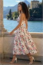 Ivory  Petite Floral Stretch Midi Dress, Image 3 of 6