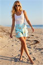 Blue Dusk Beach Print Shorts, Image 1 of 5