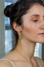 Gold Gold-Plated Pearl Zircon Drop Stud Earrings, Image 3 of 3