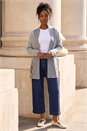 Grey Shimmer Long Cardigan, Image 2 of 4