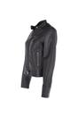 Black 'Essen' Real Leather Biker Jacket, Image 3 of 5