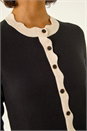Black Scalloped Button Down Knit Dress, Image 6 of 6