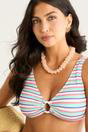 Multi Multi Textured Multi Color Stripe Bikini Top, Image 1 of 4