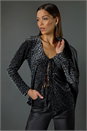 Grey Front Tie Velvet Animal Print Burnout Top, Image 7 of 7