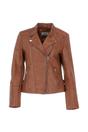 Tan Ashwood Leather Tan 'Casey' Real Leather Biker Jacket, Image 2 of 5
