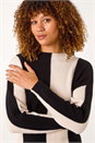 Black Colour Block Soft Knit Jumper, Image 1 of 5