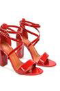 Red 'Briella' Strappy Sandals With High Block Heels, Image 5 of 6