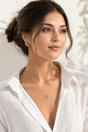 Gold Pearl Vine Hoop Earrings, Image 2 of 3