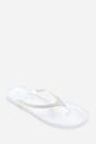 White Where's That From White Giuliana Glitter Toe Post Flip Flops, Image 3 of 6