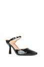 Black XY LONDON Black 'Daisy-May' High Heel Mules With Pointed Toe, Image 2 of 6