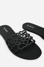 Black Emiliana Matte Cut Out Jelly Flat Sandals, Image 5 of 6