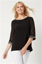 Black Embellished Cuff Top, Image 1 of 4