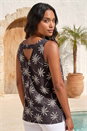 Black Palm Tree Bar Back Vest Top, Image 3 of 4