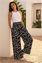 Black Heart Print Palazzo Trouser, Image 1 of 4