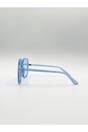 Blue Oversized Lightweight Square Frame Sunglasses in Blue, Image 3 of 6