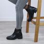 Black AJVANI Black Flat Low Heel Ankle Boots, Image 5 of 6