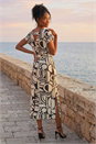 Ivory  Geometric Textured Midi Dress, Image 2 of 4