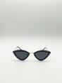 Black Cat-Eye Sunglasses in Black, Image 4 of 6