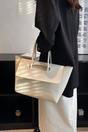 Beige 'Indie' Faux Leather Flap Over Handle Shoulder Tote Bag, Image 1 of 1