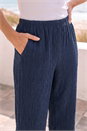 Navy  Classic Crinkle Crop Trouser, Image 4 of 5